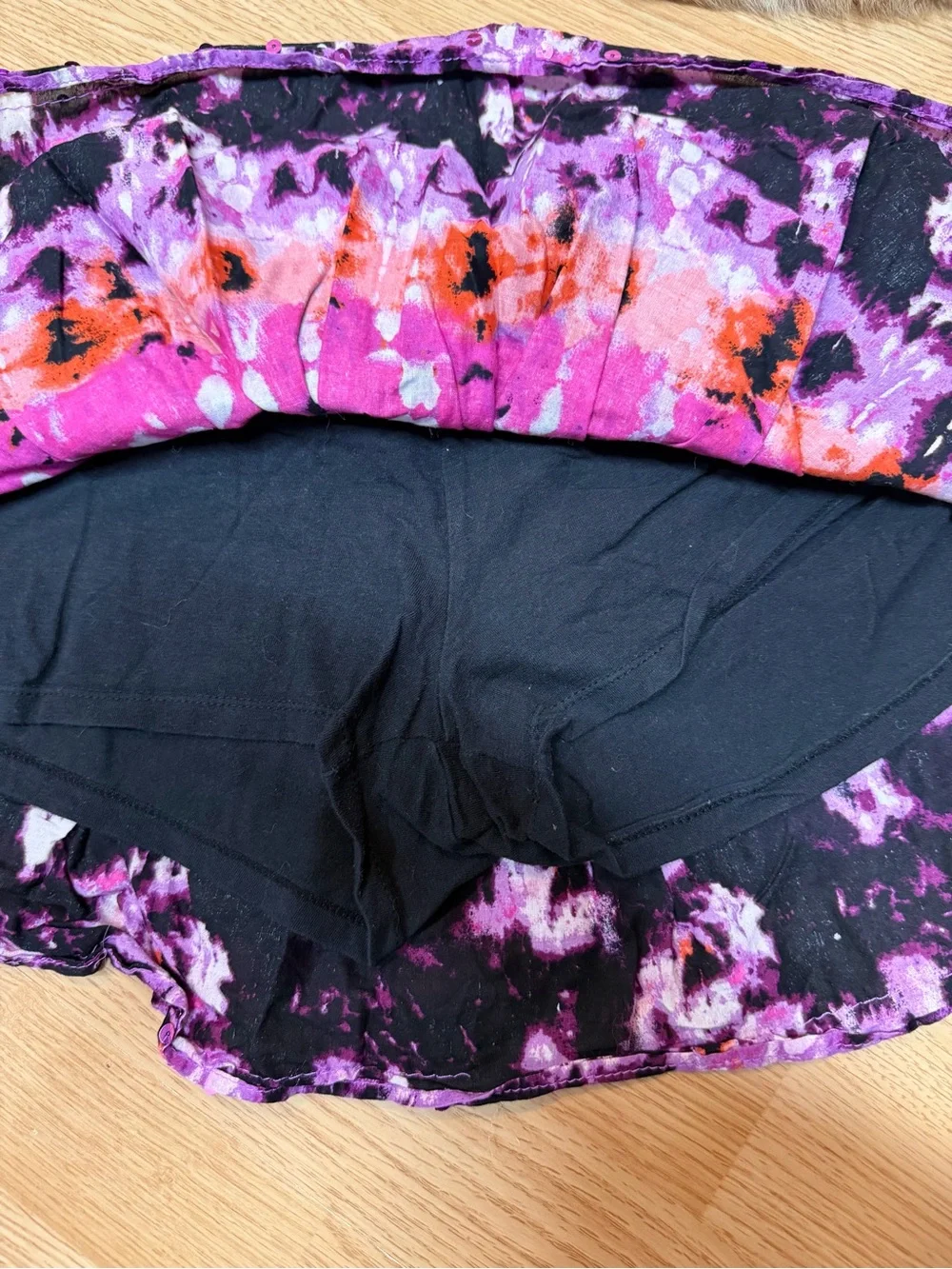 Justice Size 18 Purple Black Tiered Sequin Trim Skort Cotton Blend Girls